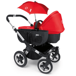 Bugaboo Donkey Mono with a side basket and matching parasol